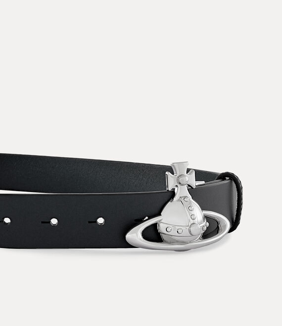 Vivienne Westwood Orb Buckle Palladium Belt in BLACK